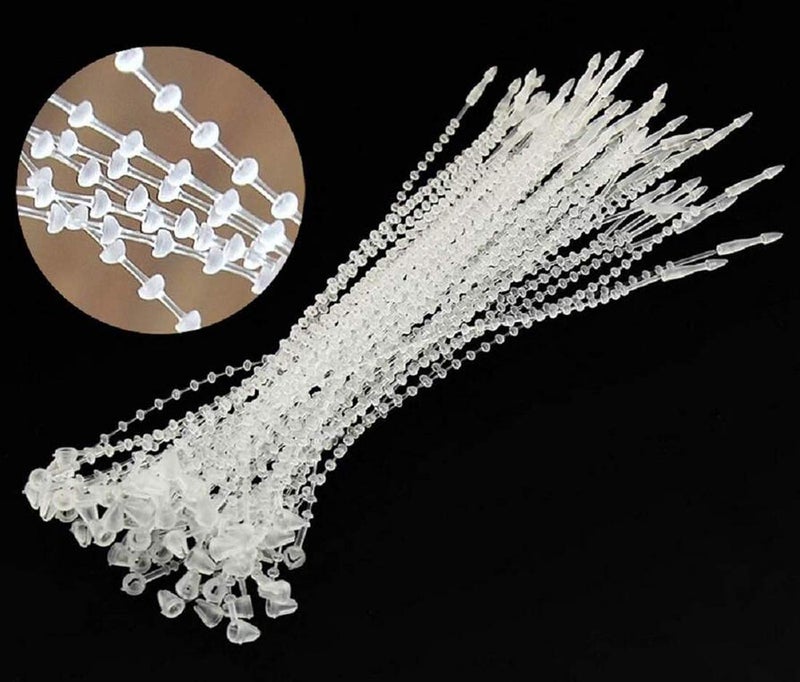 Suoirblss 1000 PCS Pin Adjustable Security Beaded Loop Tie Plastic Paper Prices Tag Fasteners Loop Tie Security Cable Fasteners for Paper Prices Tag (Clear, Length 5 Inch) - Image 5